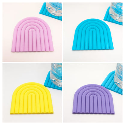 Four Minimalist Rainbow Coasters - Various Colors