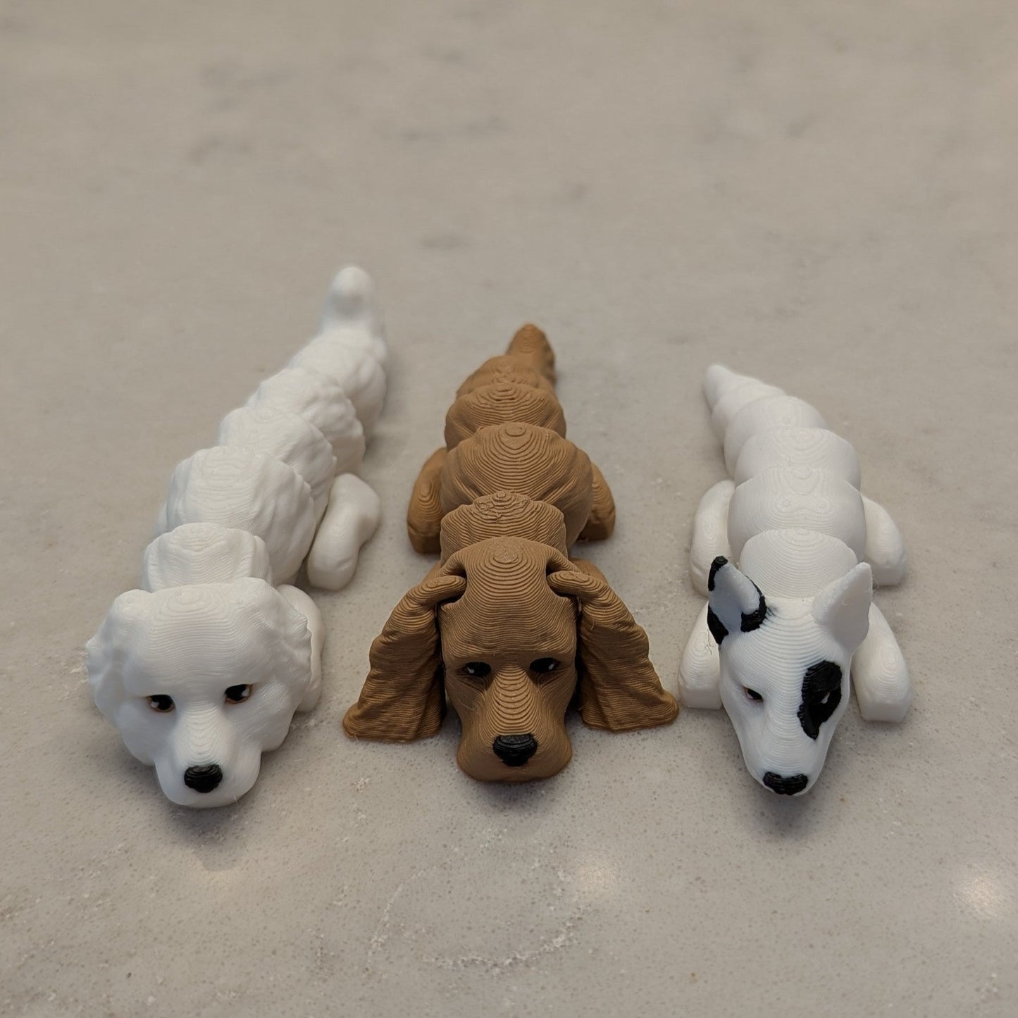 3d Printed Flexi Dogs - Great Pyrenees, Cocker Spaniel, English Bull Terrier