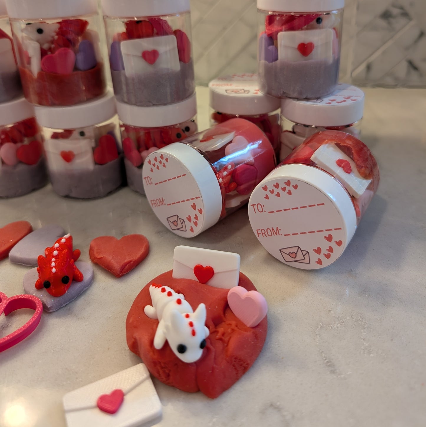 Play Doh Jar Valentines Theme